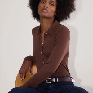 Everlane Brown Button Down Shirt